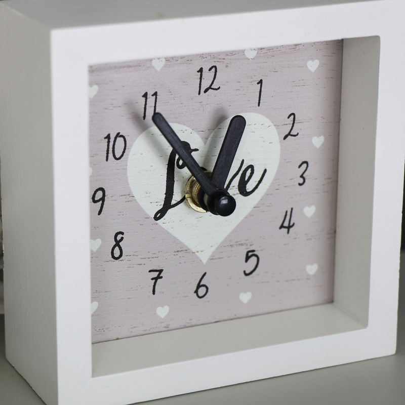 Small White Wooden Wall Mantel Clock