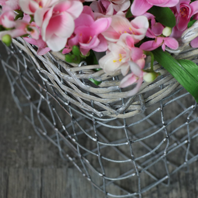 Small Wicker & Metal Storage Basket