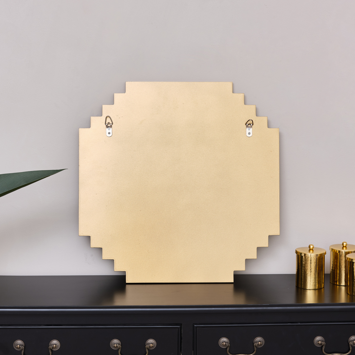 Square Gold Art Deco Fan Wall Mirror 55cm x 55cm 