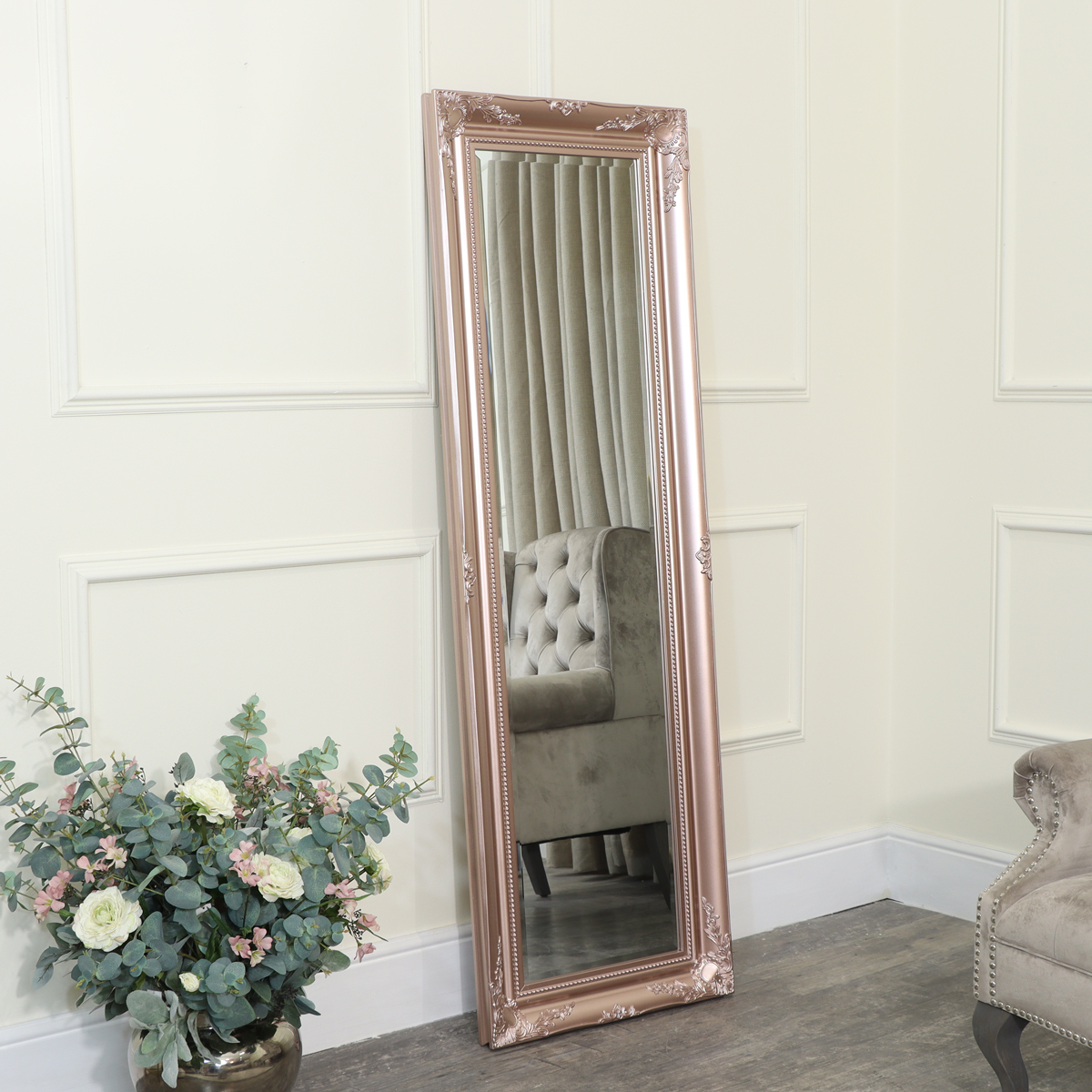 rose gold pink mirror