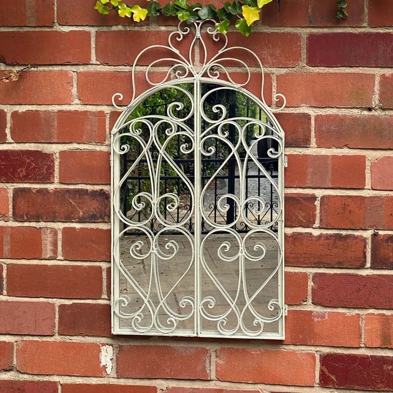 Vintage White Window Mirror