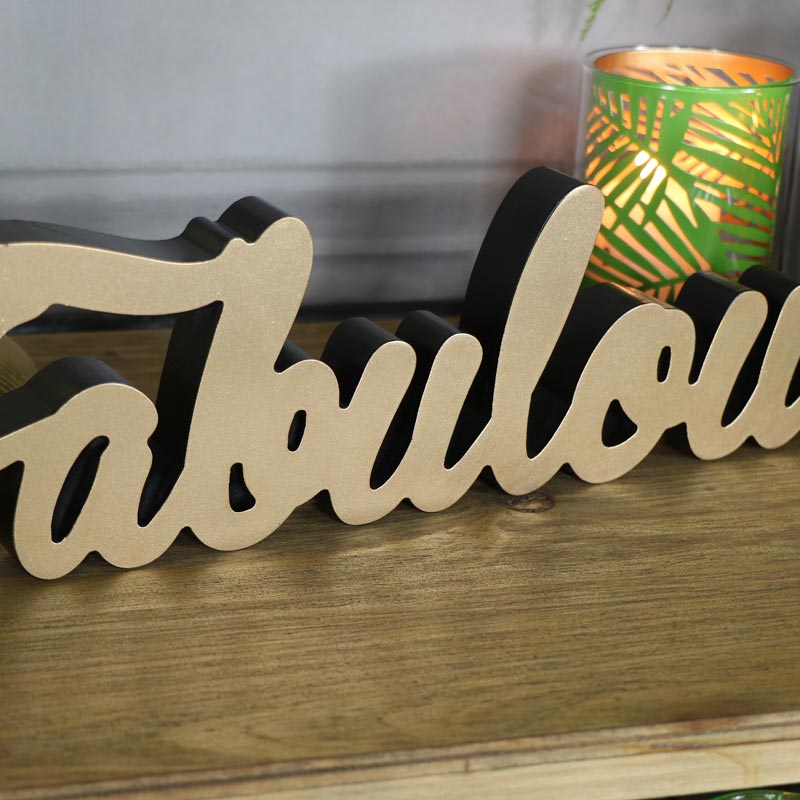 Wall Mounted/Freestanding Gold "Fabulous" Plaque