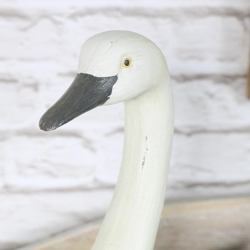 White Wooden Swan