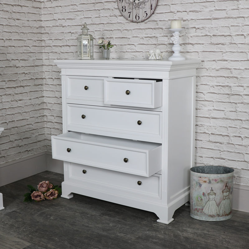 Large White Chest of Drawers - Daventry White Range DAMAGED SECOND 1039