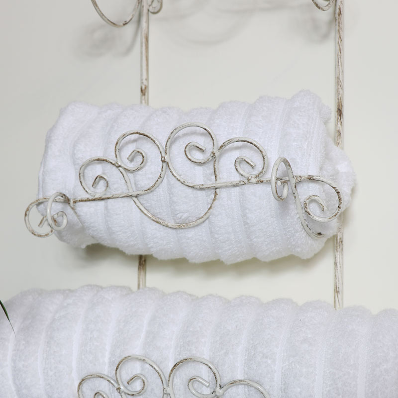 White Metal Towel Rack