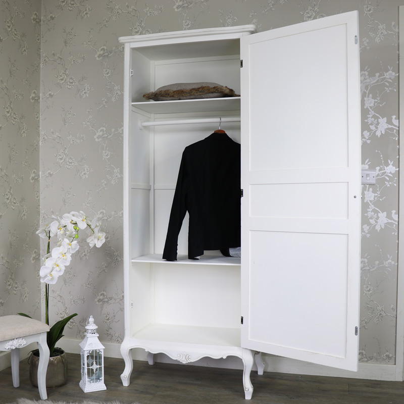 White Armoire Wardrobe - Elise White Range DAMAGED SECOND 1100