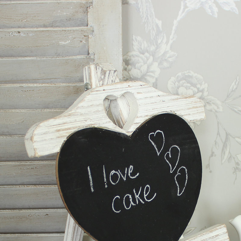 Wooden Heart Blackboard table number board