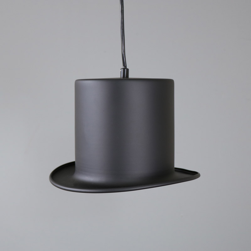 Black Top Hat Pendant Light