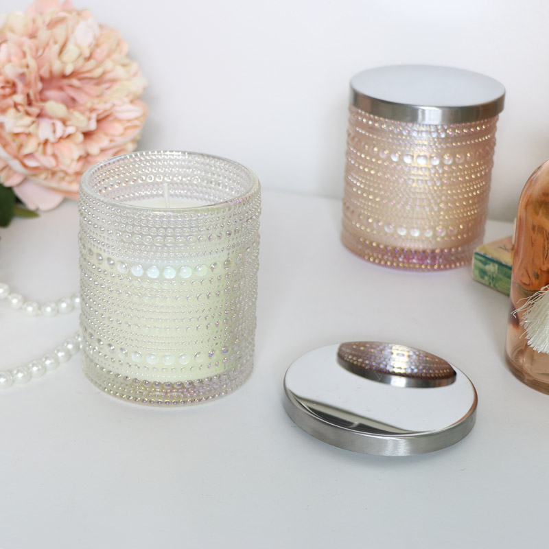 Cream Glass Candle Pot - Vanilla & Tweed 