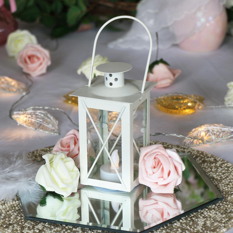 Cream LED Candle Lantern