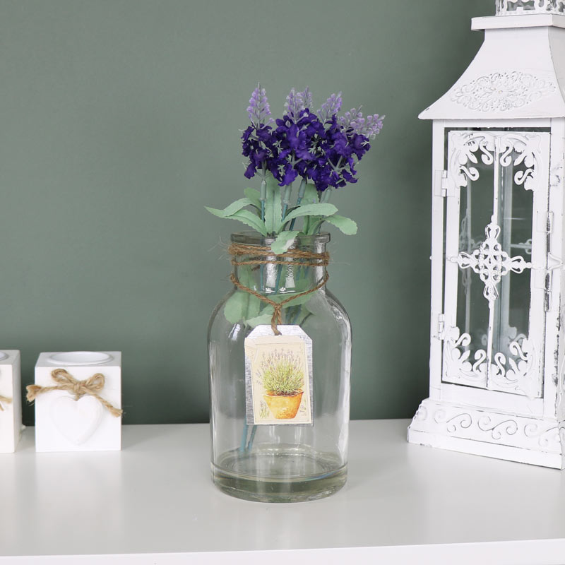 Dark Purple Lavender Arrangement in Glass Jar