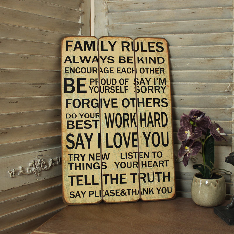 Family Rules Wall Plaque