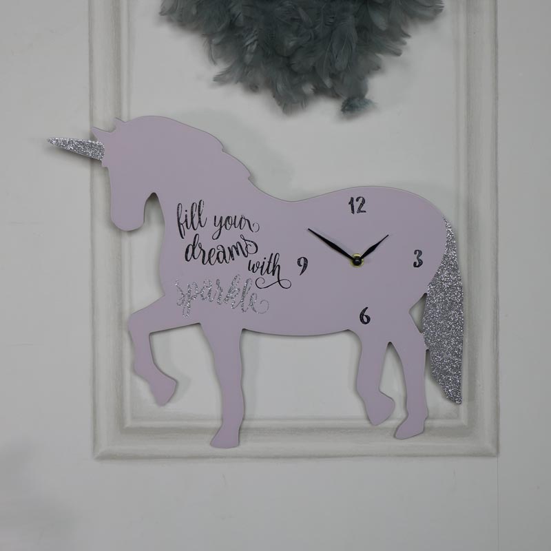 'Fill your dreams with sparkle' Unicorn Wall Clock