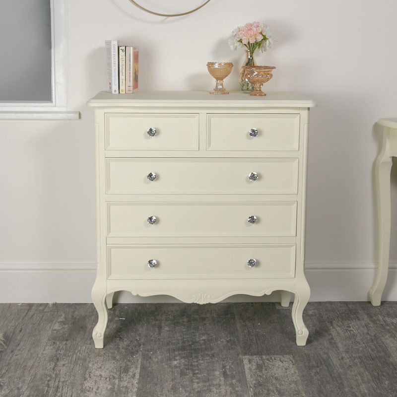 Five Drawer Chest of Drawers - Elise Cream Range DAMAGED SECOND 6901 