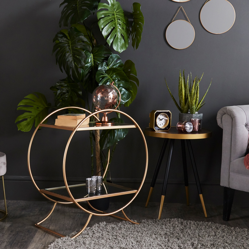 Gold Circle Shelving Unit/Side Table