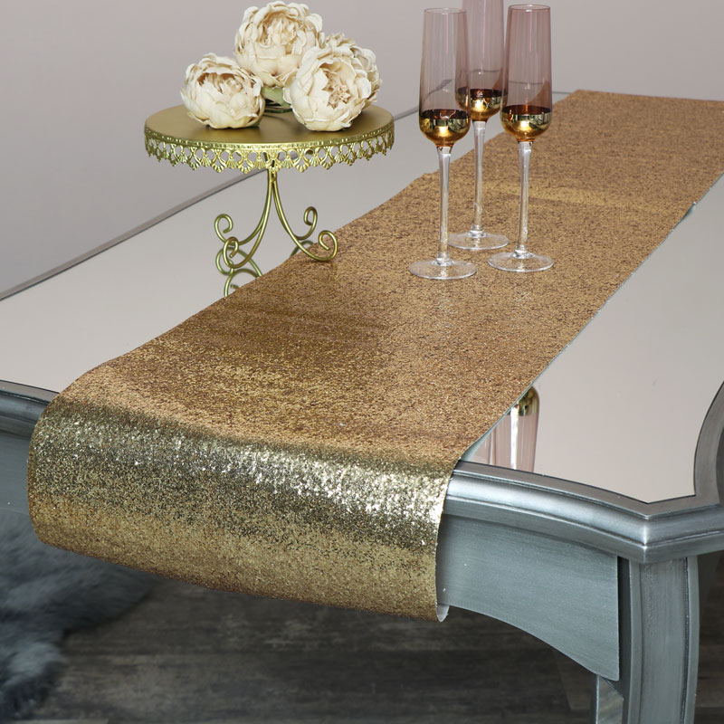 Gold Glitter Table Runner