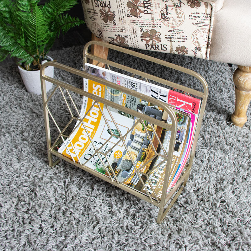 Gold Metal Magazine Rack