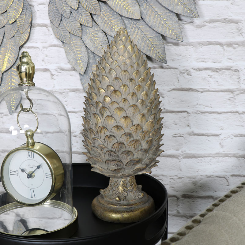 Golden Pine Cone Finial Ornament 