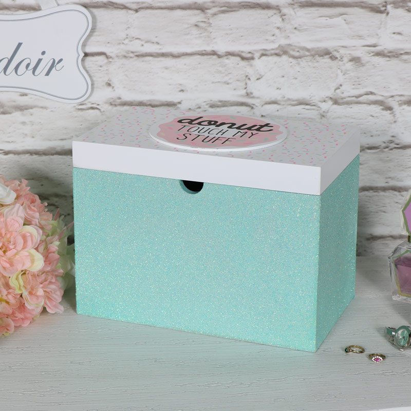 Green Donut Keepsake Trinket Storage Box