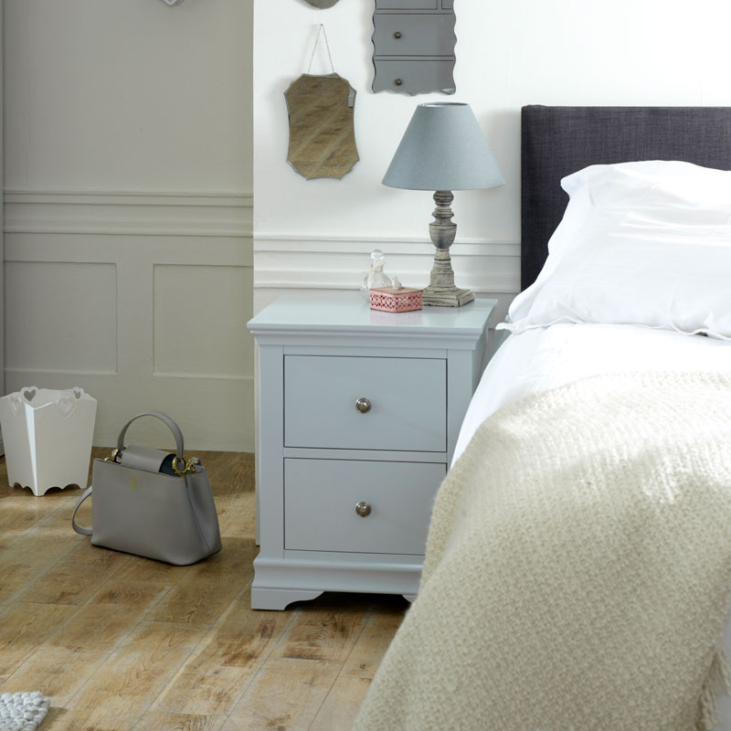 Grey Bedside Table - Newbury Grey Range EX SHOWROOM ITEM 