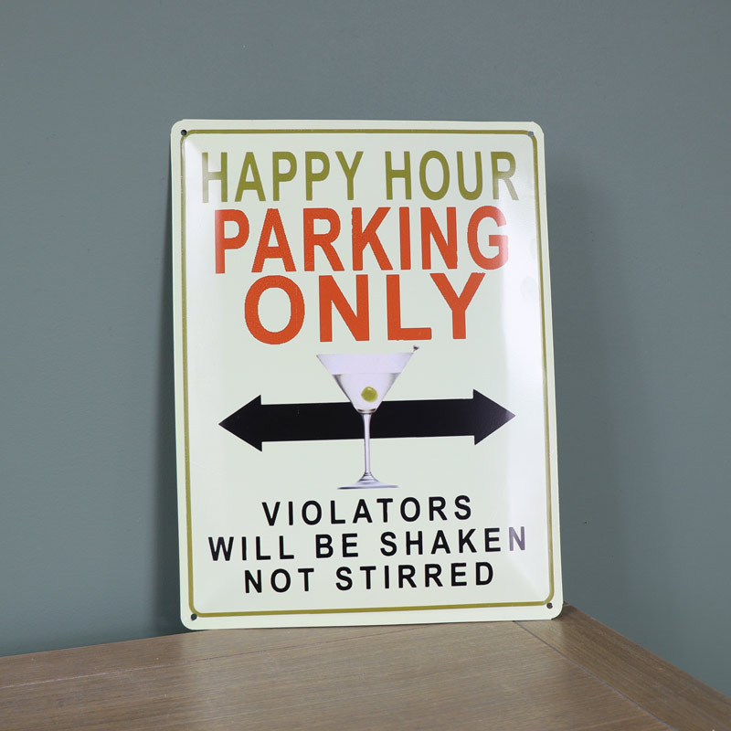 'Happy Hour' Metal Wall Plaque