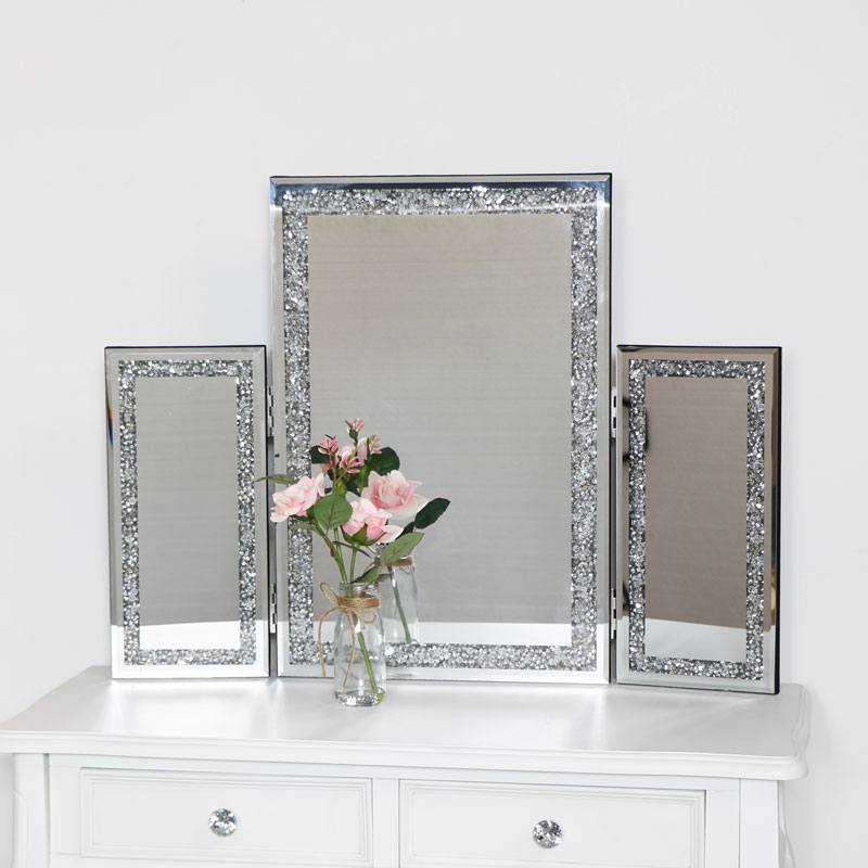 Jewelled Triple Dressing Table Mirror