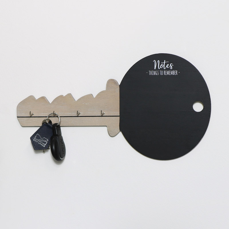 Key Shaped Chalkboard with Hooks