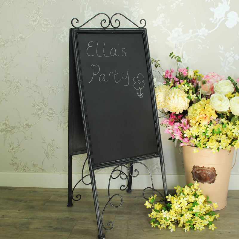 Large Floor Standing Metal Framed Chalkboard