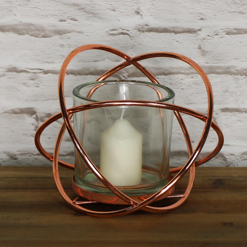 Large Rose Gold Cross Tealight Holder