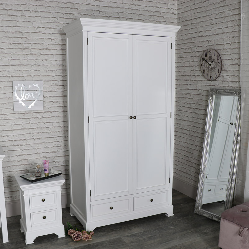 Large White Double Wardrobe - Daventry White Range SECONDS ITEM