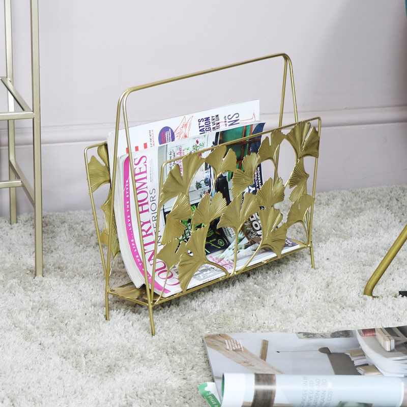 Ornate Gold Magazine Rack