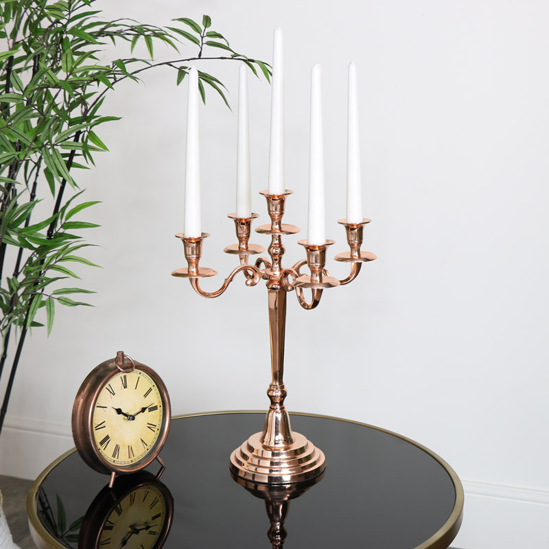 Polished Copper Candelabra