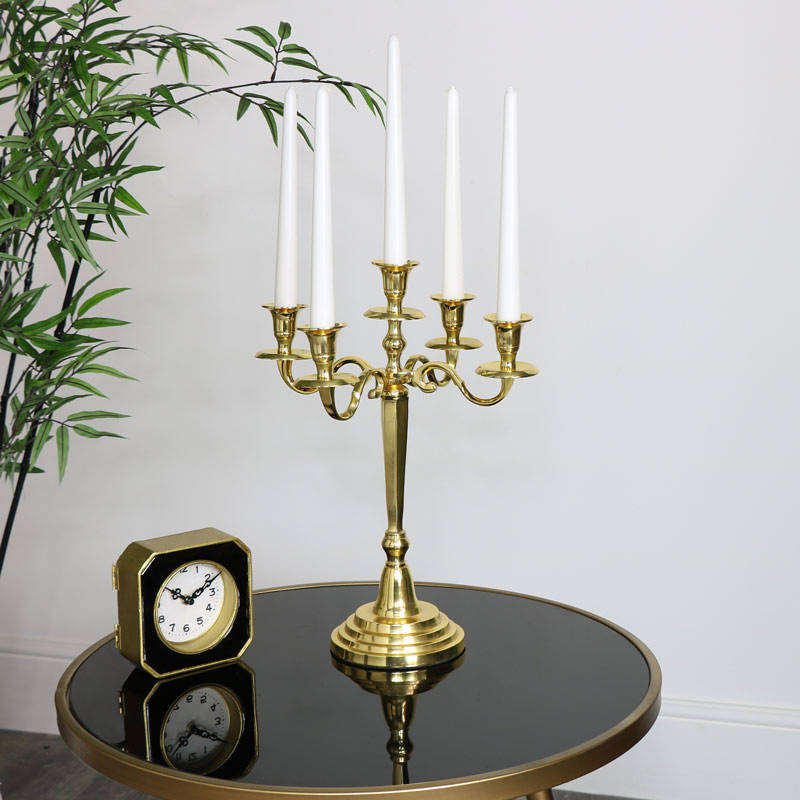 Polished Gold Candelabra