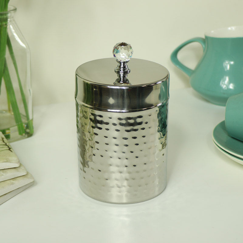 Polished Silver Metal Storage Cannister