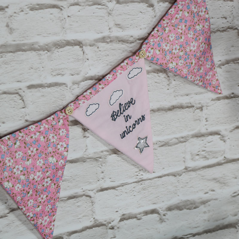 Pretty Pink Fabric Unicorn Bunting