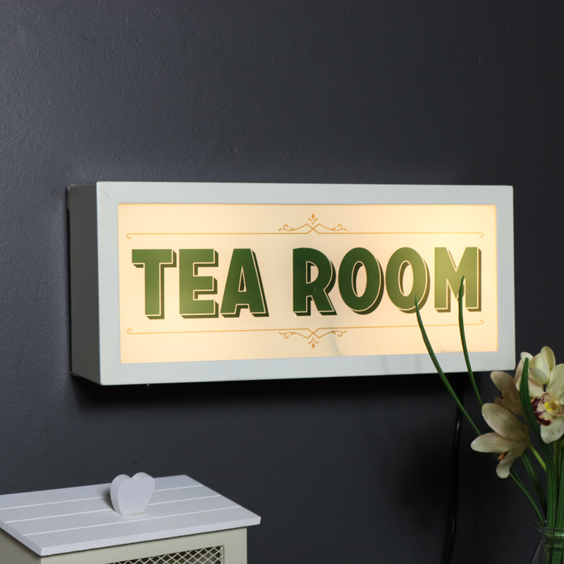 Retro 'Tea Room' Wall Mounted Box Light