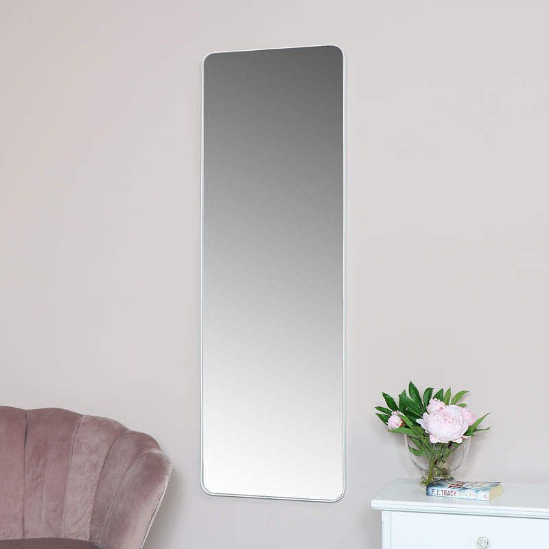 Tall White Wall / Floor / Leaner Mirror 47cm x 142cm