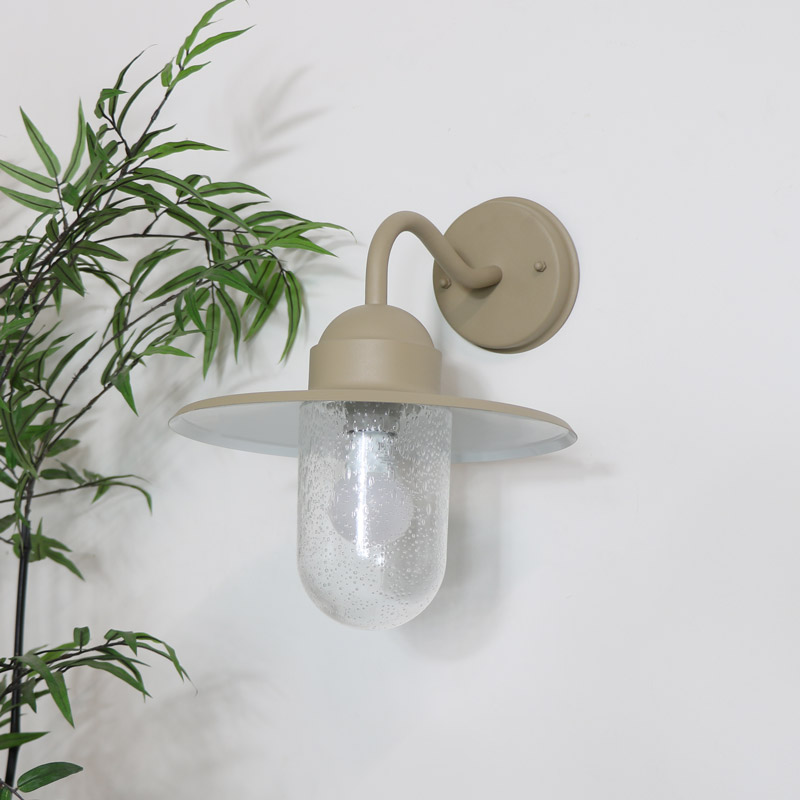 Taupe Metal & Glass Fisherman Wall Light