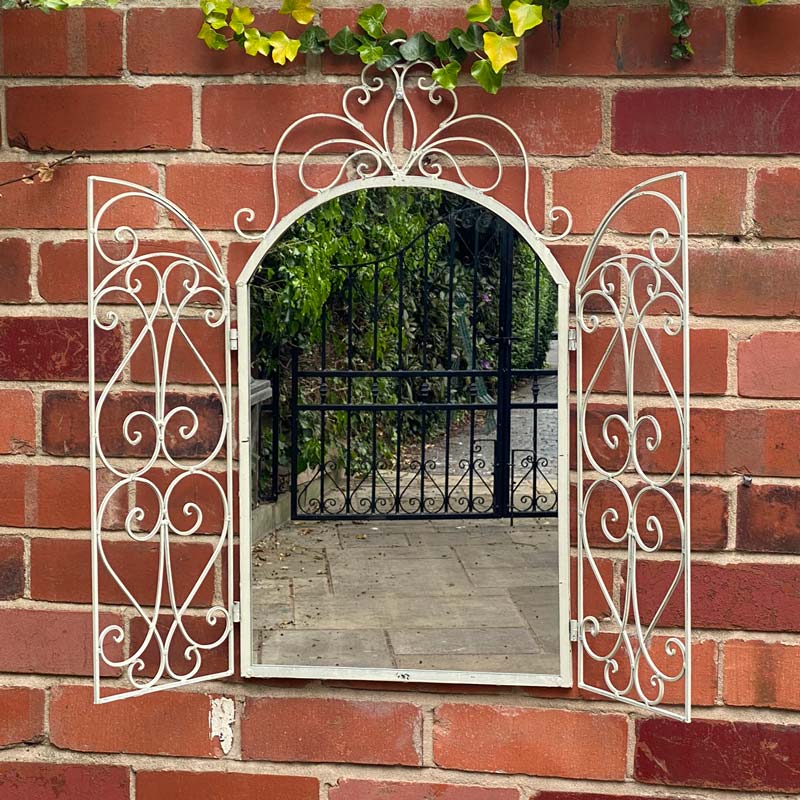 Vintage White Window Mirror