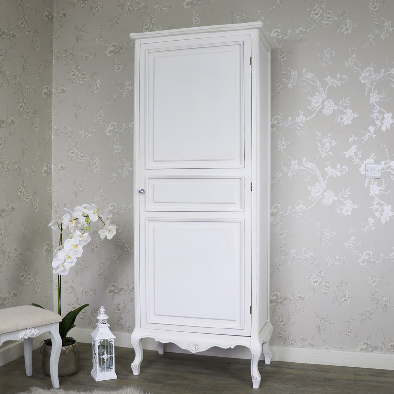 White Armoire Wardrobe - Elise White Range DAMAGED SECOND 1100