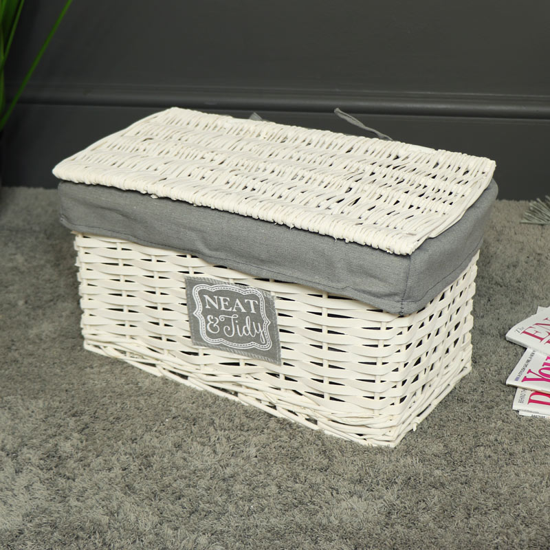 White Willow Wicker Storage Basket