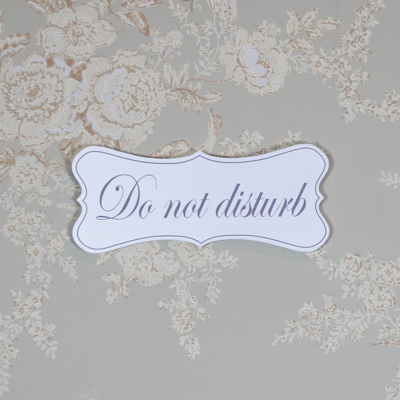 White Wooden 'Do Not Disturb' Hanging Plaque