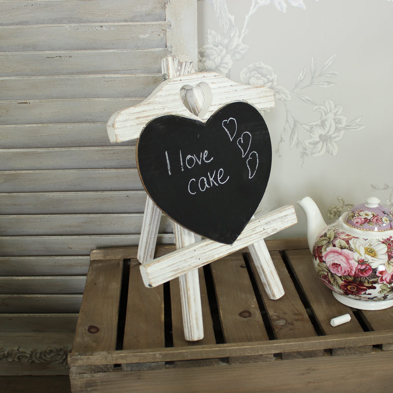 Wooden Heart Blackboard table number board