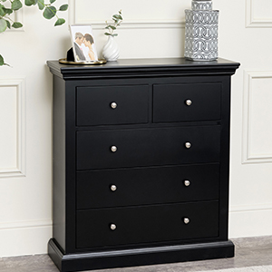 Black 5 Drawer Chest of Drawers