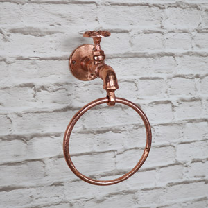 Copper Metal Tap Towel Ring