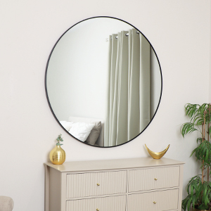 Extra Large Round Black Wall Mirror