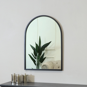 Framed Black Arched Mirror