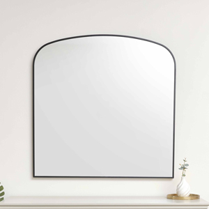 Large Black Framed Arched Wall Mirror