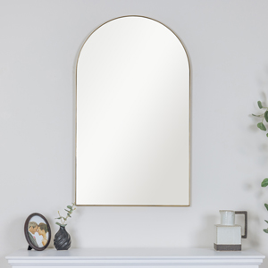 Large Framed Gold Arched Mirror