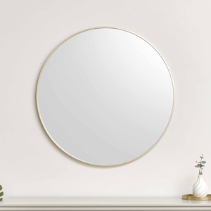 Large Round Champagne Gold Wall Mirror